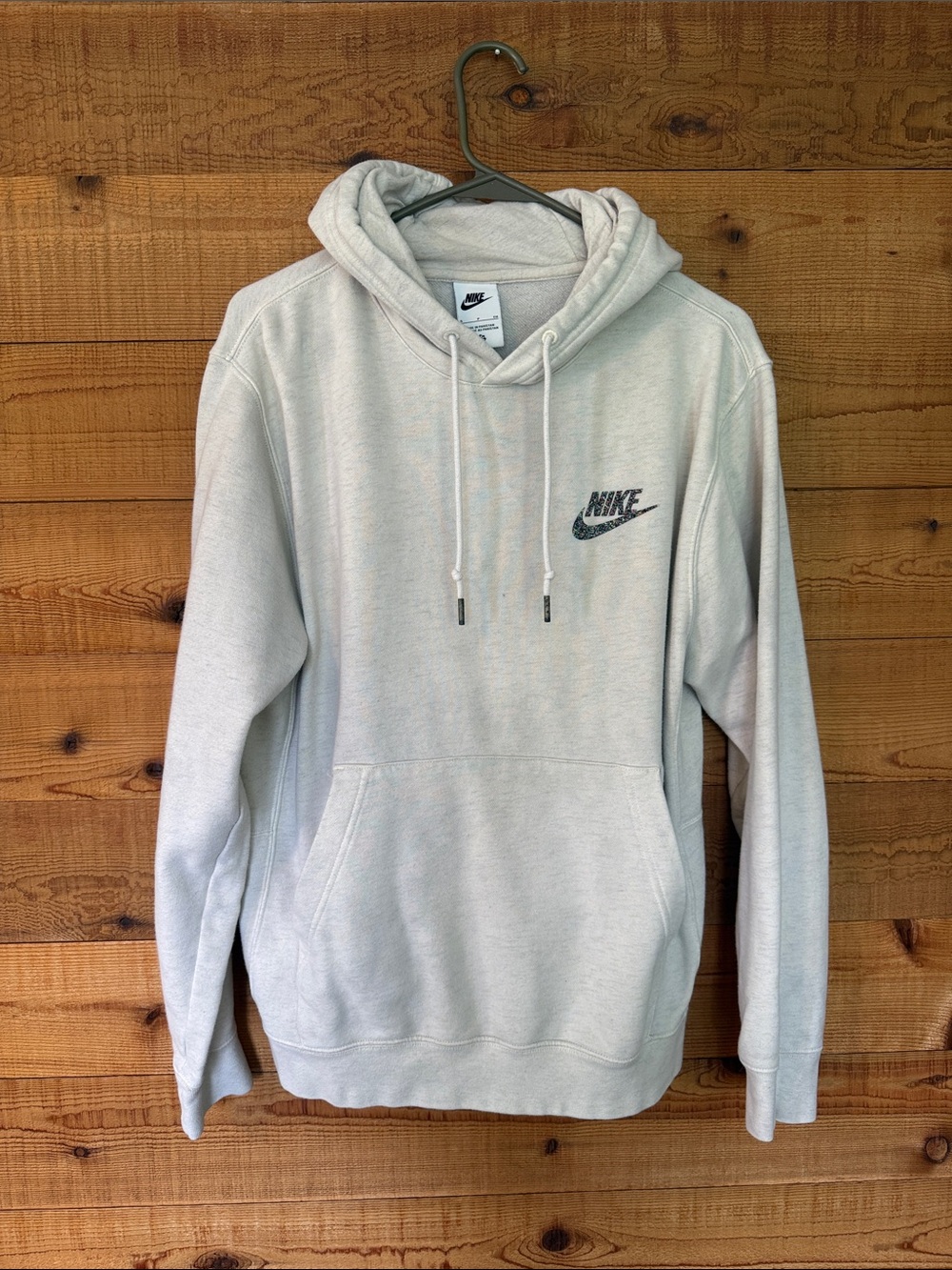 Nike Light Gray Pullover Hoodie with Small Logo